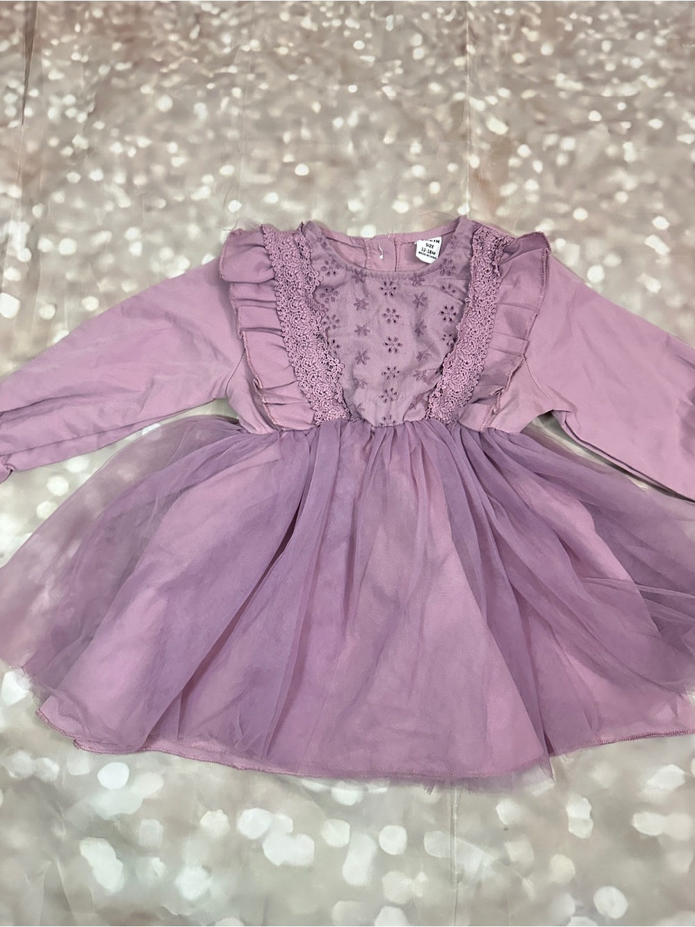 SHEIN Lavender Ruffle Lace Tulle Dress